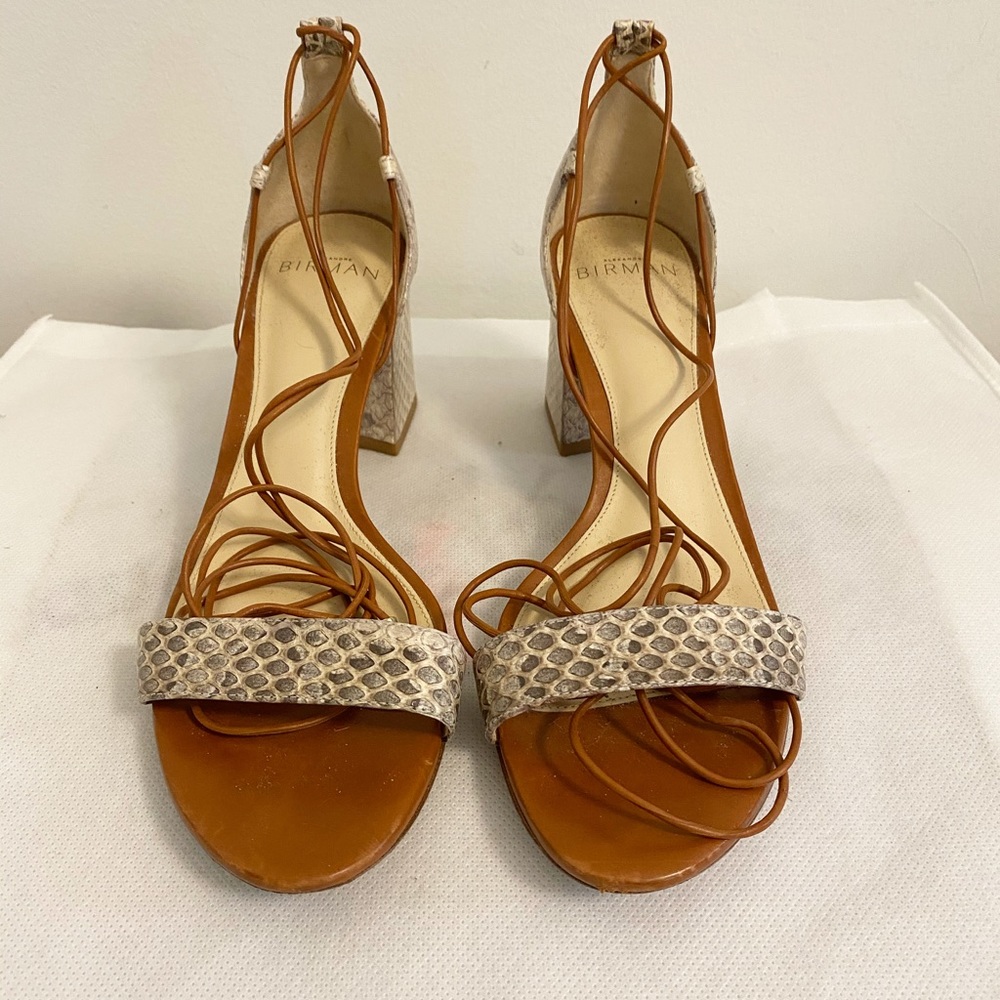 Authentic Alexandre Birman snakeskin patten heels